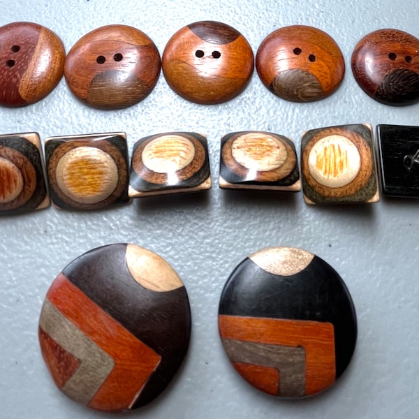 Wood buttons Wood inlay buttons Natural wood buttons Vintage wood buttons Wood shank buttons Wood sweater buttons Wood coat buttons