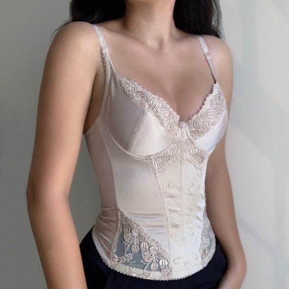 Rare 90s Vintage Gold Corset Bustier Top