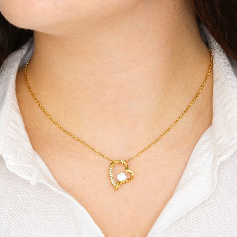 Girlfriend Gifts Valentine Gift for Her Cubic Zirconia Heart Pendent Valentine Day Gift Valentine Necklace Valentine Gift Box with Card