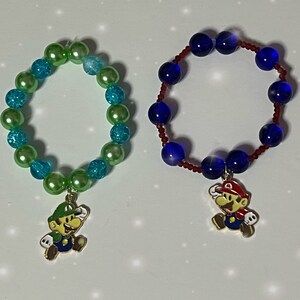 Mario bracelet Luigi bracelet handmade jewelry game jewelry mario jewelry