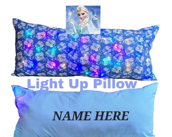 Almohada iluminada de Elsa, decoración personalizada para habitación de niña