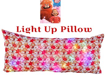 Almohada luminosa roja, regalo personalizado con nombre