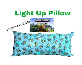 Cojín luminoso de Minecraft, decoración personalizada para la habitación de un jugador.