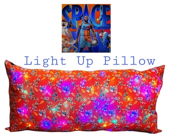 Almohada iluminada de Space Jam, almohada con nombre personalizado
