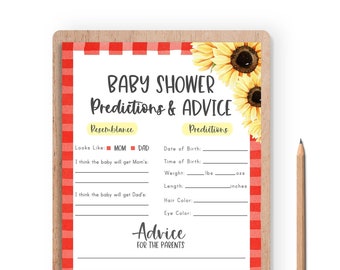 Baby Predictions and Advice Baby Prediction Cards Predictions and Advice for Baby is Brewing Games BBQ Baby Shower Games Baby Q Games, S