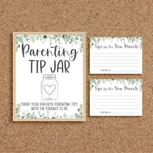 Consigli per i genitori Carte con consigli per i genitori Consigli per le neo mamme Consigli per i genitori Nel verde Giochi per baby shower Eucalipto Baby shower neutro, EG