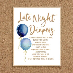 Boy Baby Shower Games Blue Late Night Diapers Late Night Diaper Sign Diaper Messages Diaper Thoughts Baby Shower Games Boy Baby Shower, D