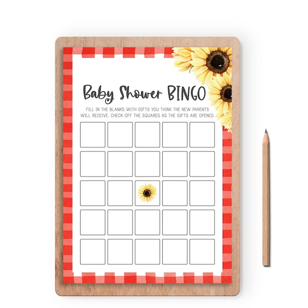 Baby Shower Bingo Baby Bingo Bingo Cards Baby Baby-Q BabyQue BBQ Baby Shower Games Sunflower BabyQ Games Coed Baby Shower Games Twins, S