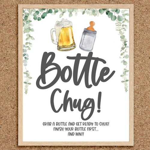 Bottle Chug Game A Baby is Brewing Game Baby Shower Game Etsy