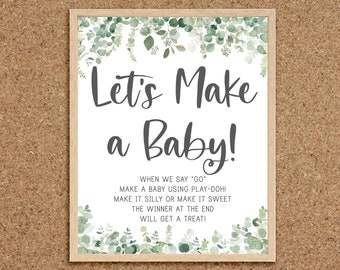 Lets Make a Baby Let's Make a Baby Game Play Doh Baby Make a Baby Greenery Baby Shower Games Eucalyptus Coed Baby Shower Games Twins, EG