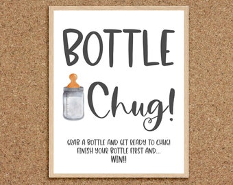 Jeu de biberon Bouteille Chug Biberon Chug Jeux de douche de bébé minimalistes Sexe Neutre Coed Jeux de douche de bébé Jumeaux Couples Douche, M