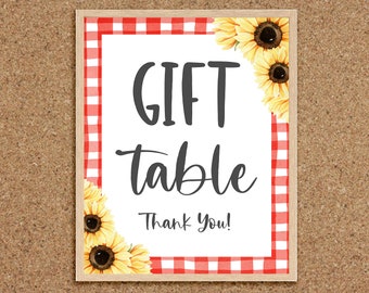 Gift Table Sign Baby Shower Gift Table Sign Barbecue Shower Baby-Q Baby Shower Baby Q BBQ Baby Shower Sunflower Summer Baby Shower Picnic, S