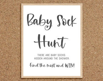 Baby Sock Hunt Baby Sock Game Sock Hunt Baby Sock Hunt Printable Minimalist Baby Shower Games Imprimable Coed Shower Games Twins, M
