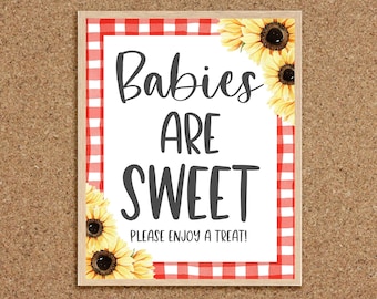 Babies Are Sweet Sign Baby Shower Favor Table Sign Please Take a Treat Barbecue Baby Shower Coed Baby-Q BBQ Baby Shower Picnic Baby Q, S