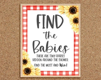 Find the Babies Find the Baby Game Baby-Q Baby Shower BabyQue Games BBQ Baby Shower Games Coed BabyQ Games Picnic Baby Shower Backyard, S