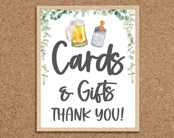 Gift Table Sign Baby Shower Cards and Gifts Sign for Gift Table A Baby is Brewing Beers and Babies Beer Baby Shower Babies and Brews, BB