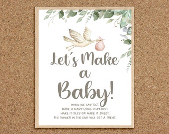 Stork Baby Shower Games Girl Lets Make a Baby Let's Make a Baby Game Play Doh Baby Girl Baby Shower Games Stork Baby Girl Shower Games, K