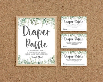 Eucalyptus Diaper Raffle Diaper Raffle Sign Greenery Bring Diapers Eucalyptus Baby Shower Games Greenery Coed Baby Shower Games Twins, EG
