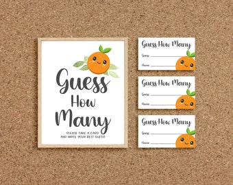 Little Cutie Baby Shower Guess How Many Guess How Many Candies Guess How Many Kisses Cutie Baby Shower Games Oranges, C