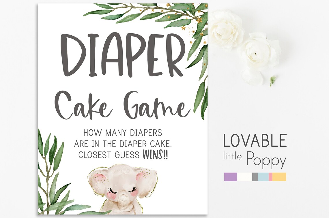 Diaper Cake Guessing Game Diaper Cake Game Guess How Many Etsy