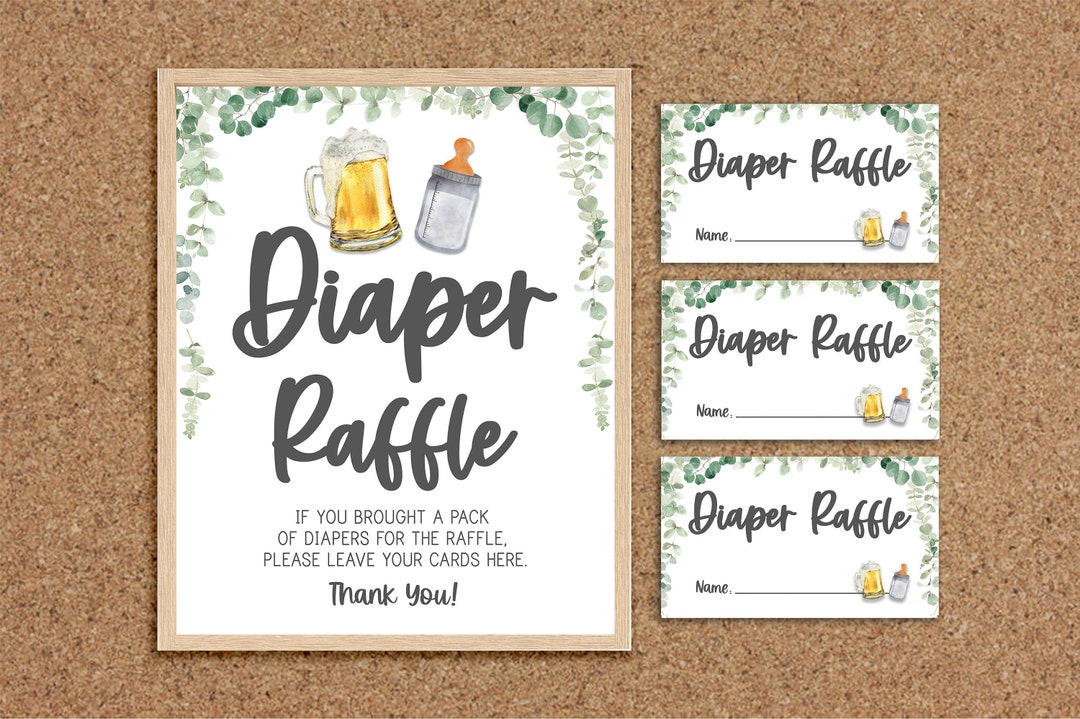 Diaper Raffle Sign Diaper Raffle Cards Diaper Raffle Ticket A Baby is