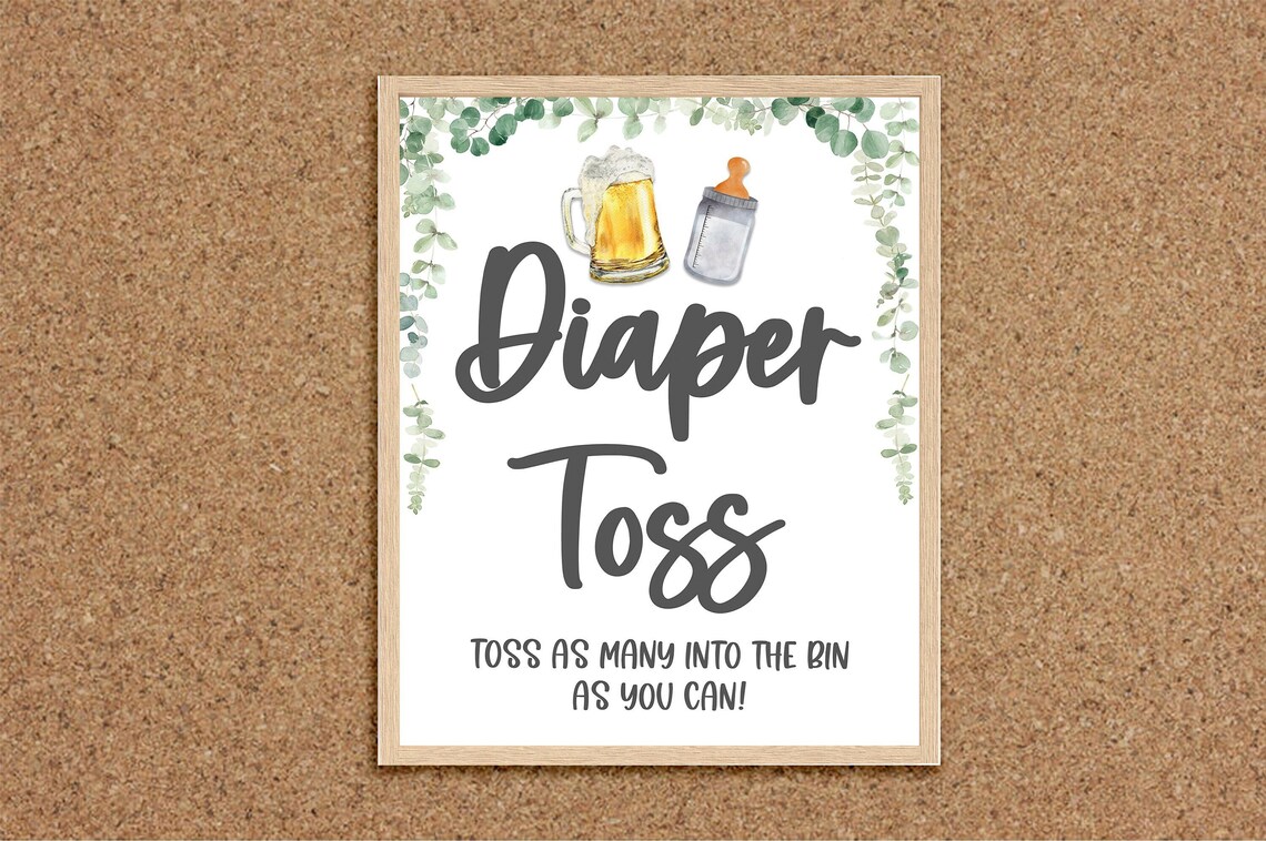 Baby Shower Games Diapers Diaper Toss A Baby is Brewing Beers Etsy