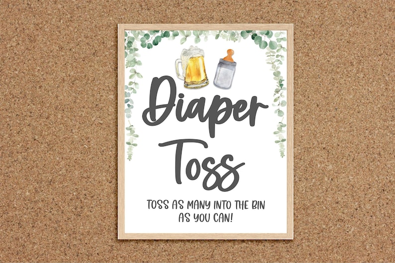 Baby Shower Games Diapers Diaper Toss A Baby is Brewing Beers Etsy