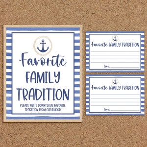 Nautical Theme Baby Shower Games Favorite Family Tradition Traditions Cards Nautical Baby Shower Games Ahoy Its a Boy Anchor Baby Shower, N