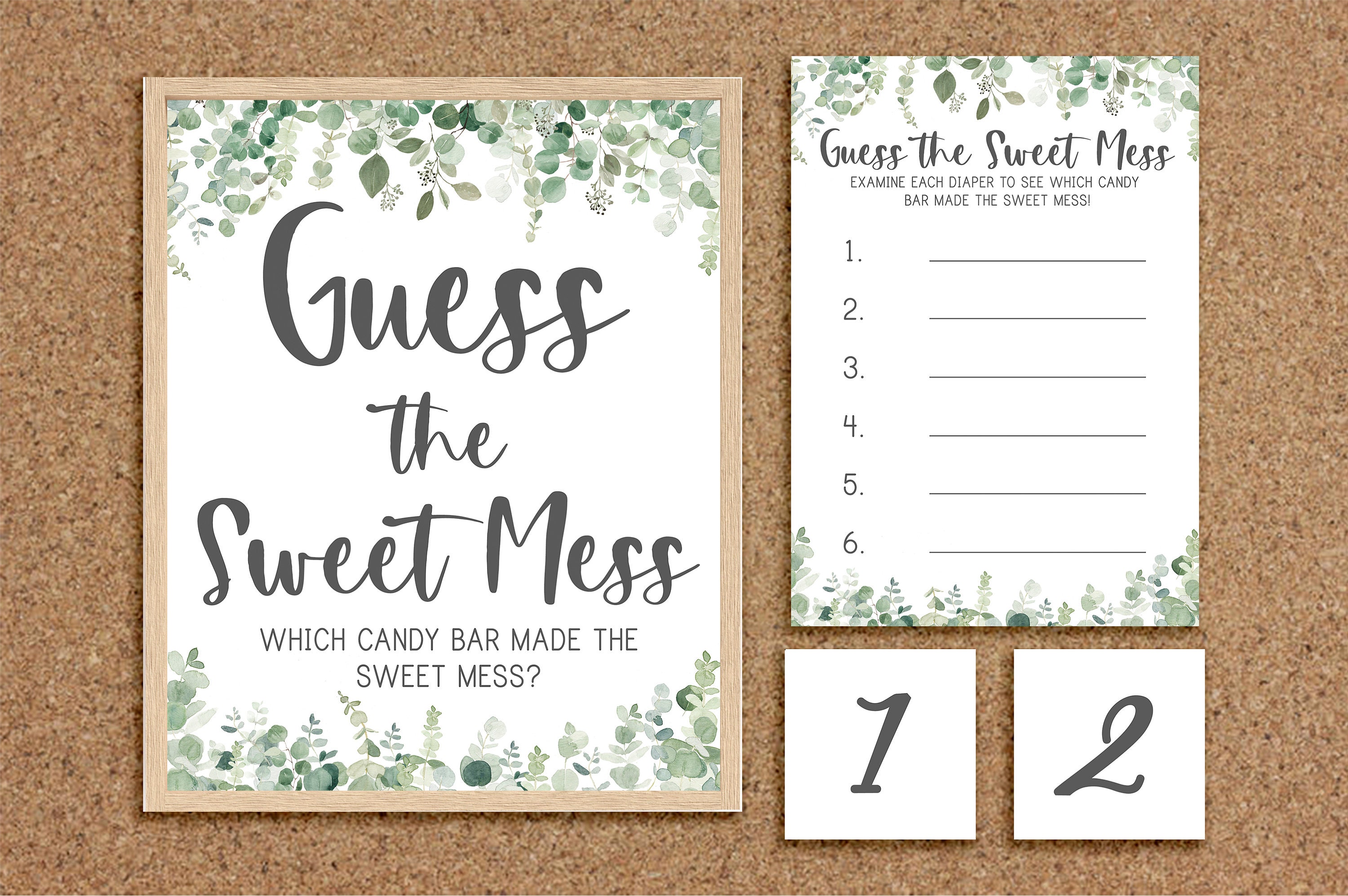 Guess the Sweet Mess Dirty Diaper Game Diaper Candy Bar Game Diaper G…