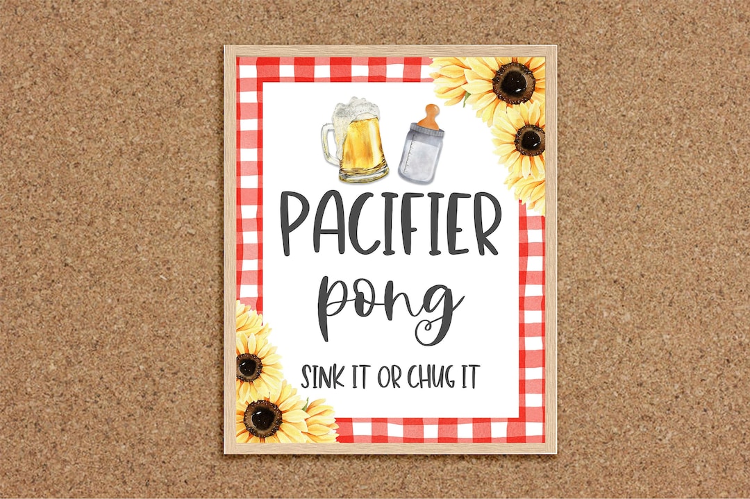 Pacifier Pong Sign Pacifier Pong Game A Baby is Brewing Beer and Babies