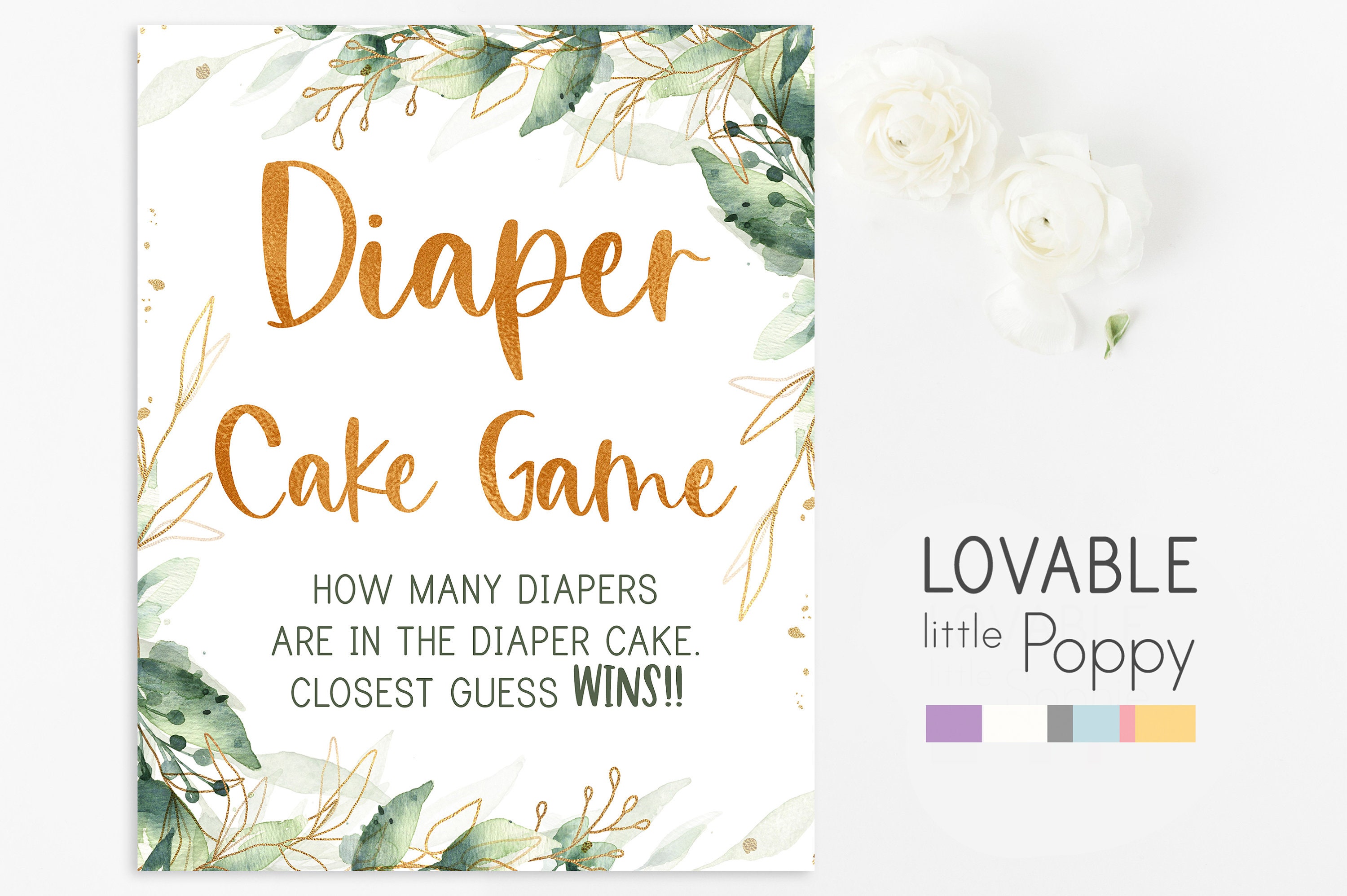 Diaper Cake Guessing Game Diaper Cake Game Guess How Many Etsy