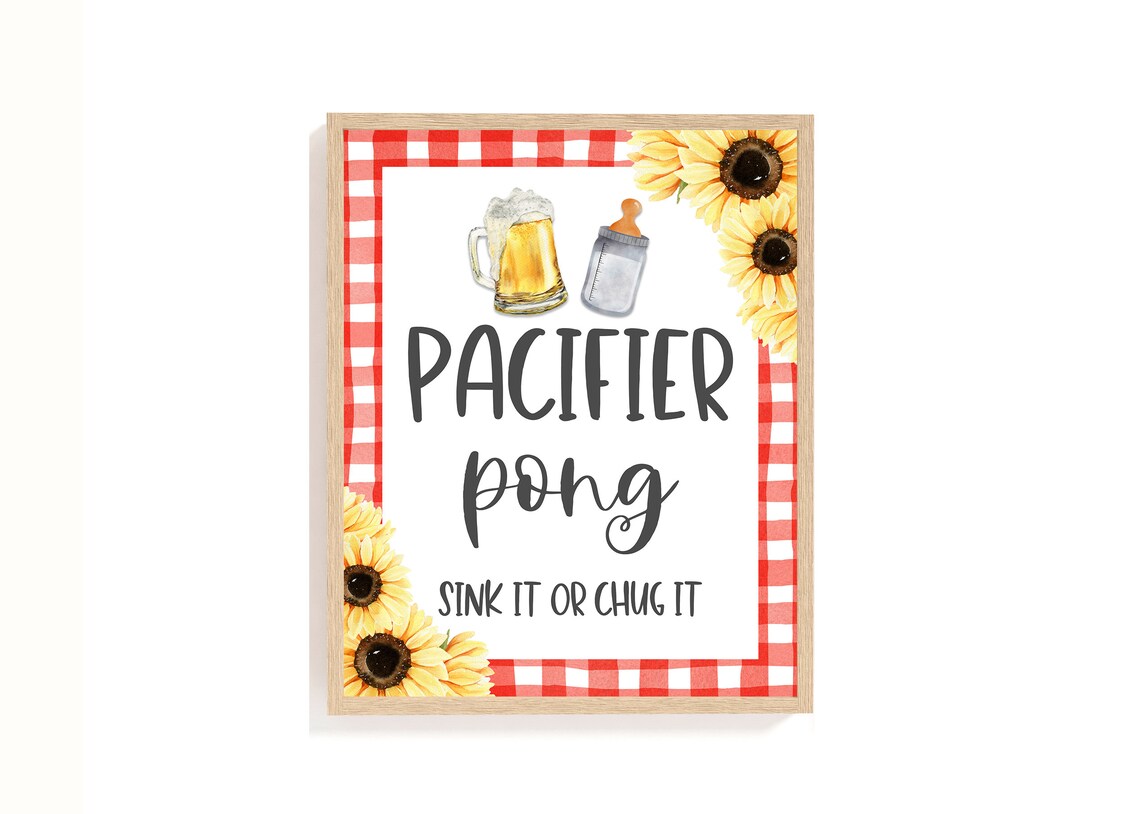 Pacifier Pong Sign Pacifier Pong Game A Baby is Brewing Beer Etsy