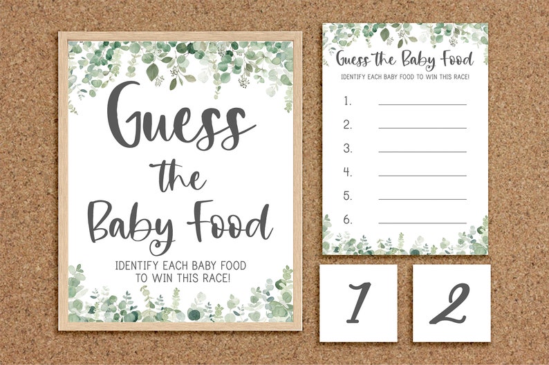 Guess the Baby Food Game Baby Food Guessing Game Name the Baby Etsy