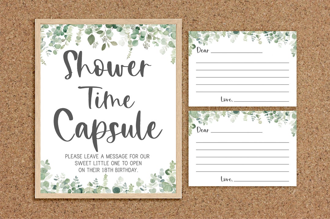 Time Capsule Sign Baby Shower Time Capsule Baby Time Capsule Card