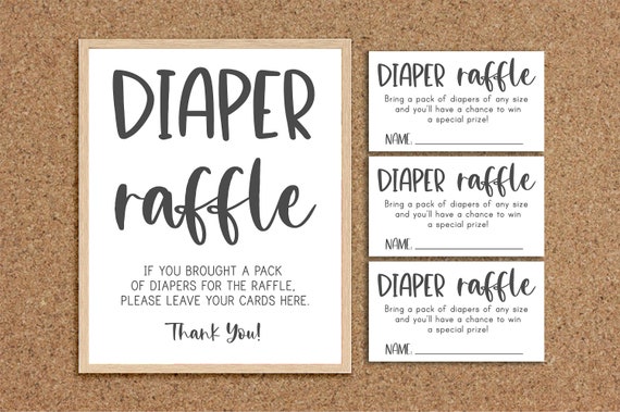 Diaper Raffle Sign Diaper Raffle Cards Diaper Raffle Ticket | Etsy