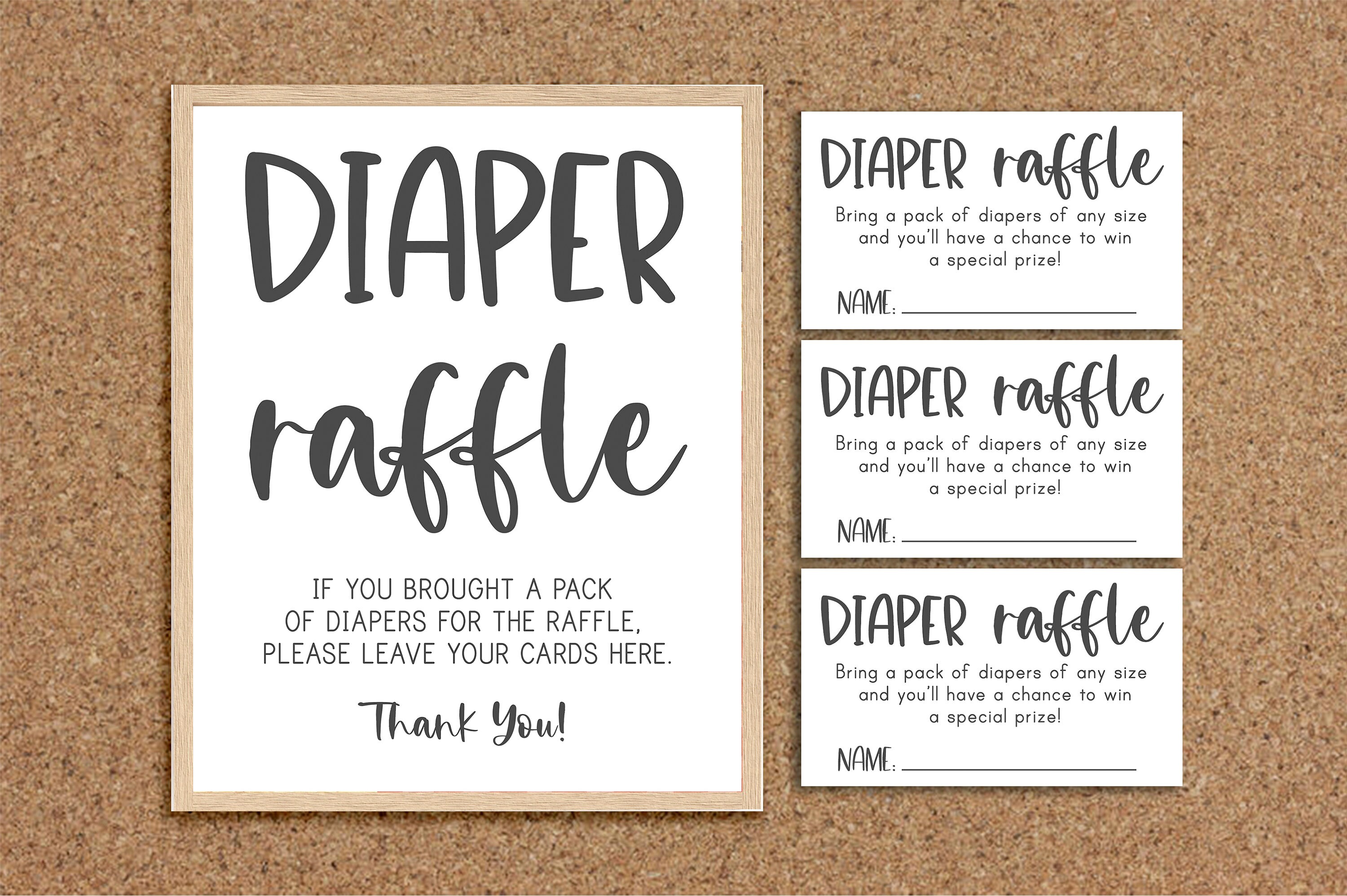 Diaiper Raffle Sign Diaper Raffle Sign Diaper Raffle Cards Diaper Raffle Ticket Minimalist ...