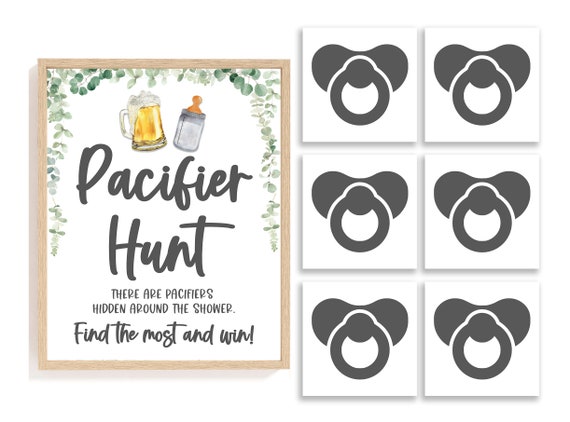 Pacifier Hunt Pacifier Game Find the Pacifier Game Sign A Baby is