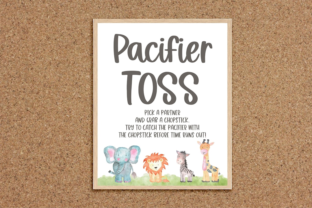 Safari Baby Shower Games Pacifier Toss Game Pacifier Game Safari