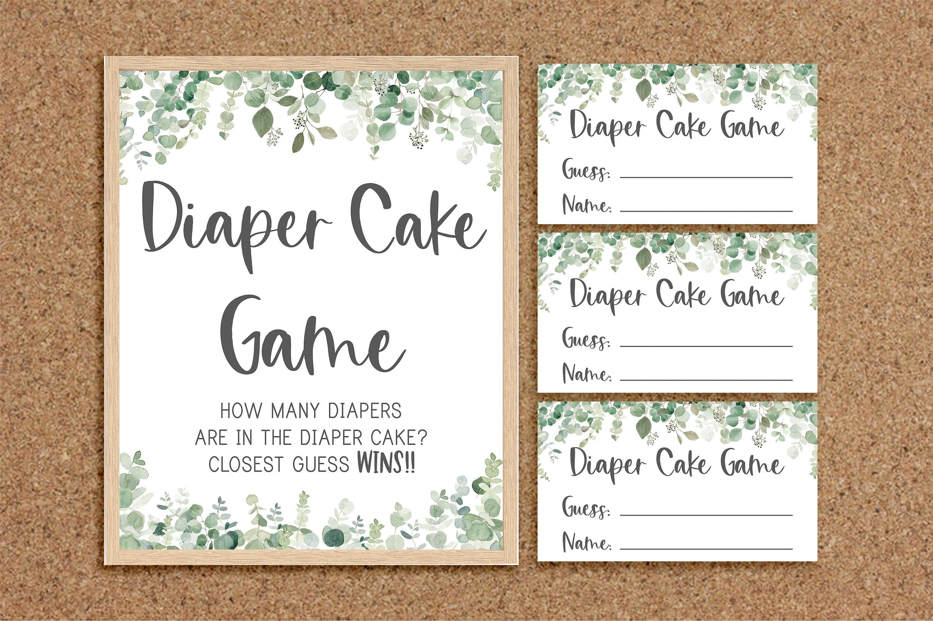 Diaper Cake Guessing Game Diaper Cake Game Guess How Many Etsy
