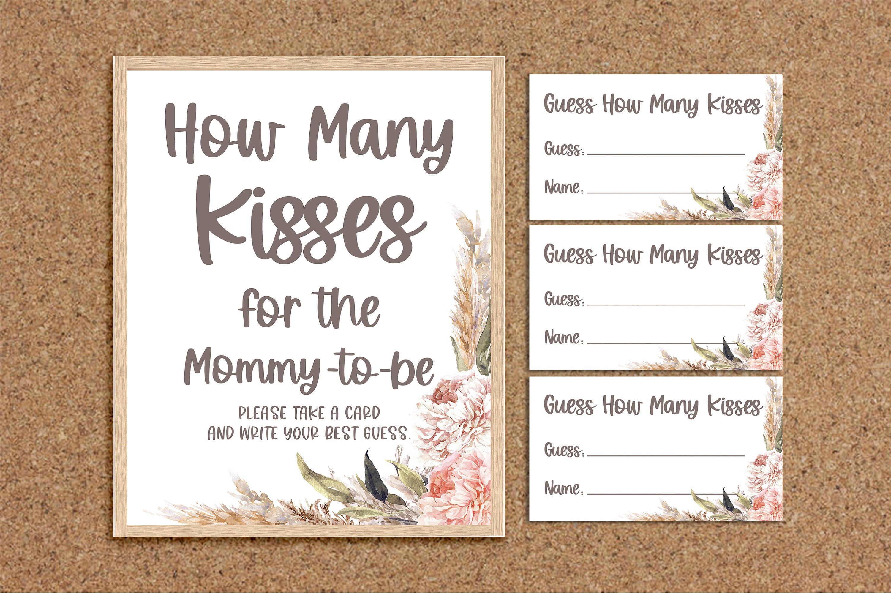 Guess How Many Kisses for the Mommy to Be Guess How Many Etsy