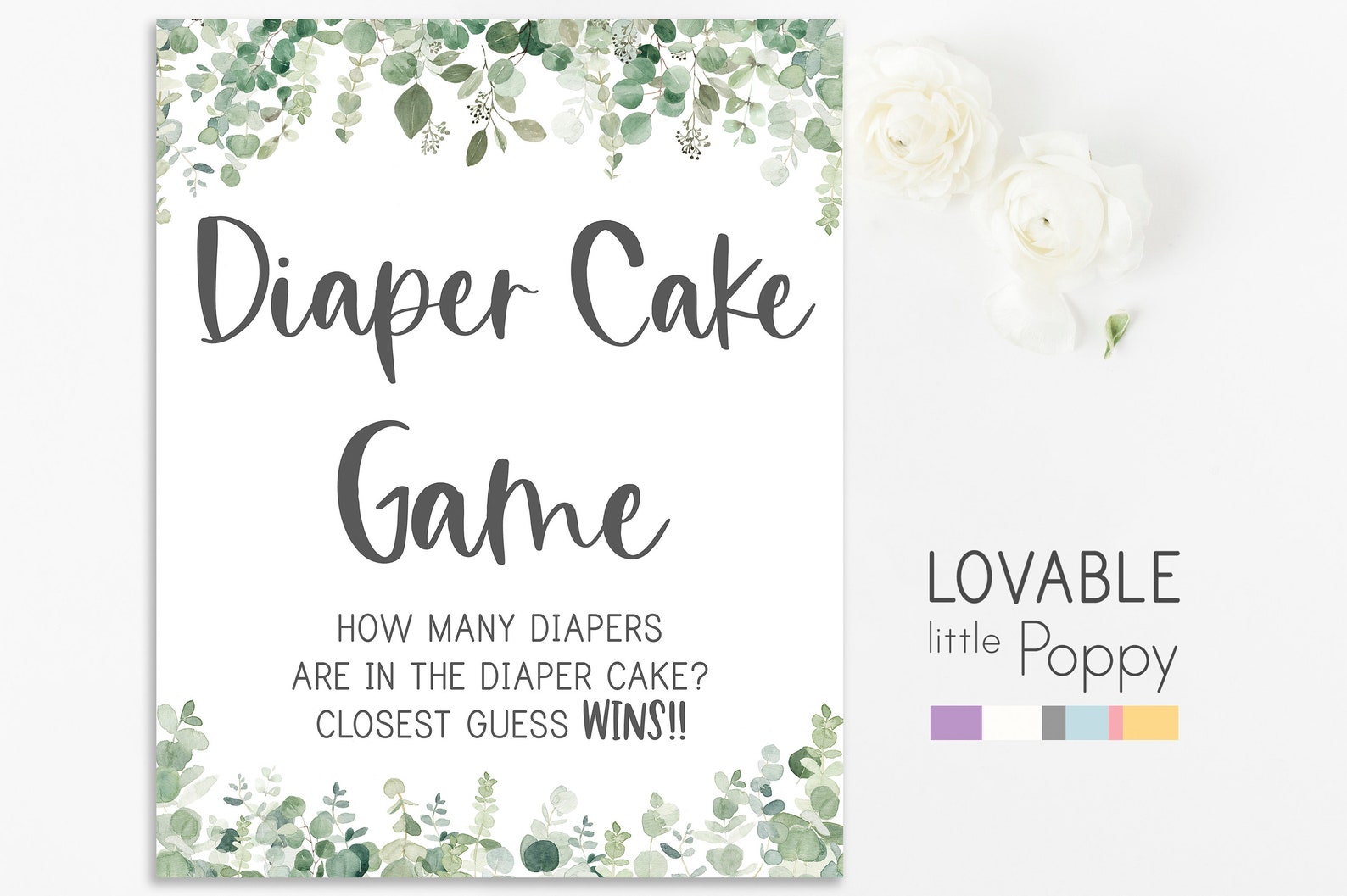 Diaper Cake Guessing Game Diaper Cake Game Guess How Many Etsy