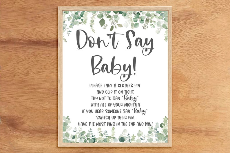 Don't Say Baby Dont Say Baby Game Baby Shower Games Etsy
