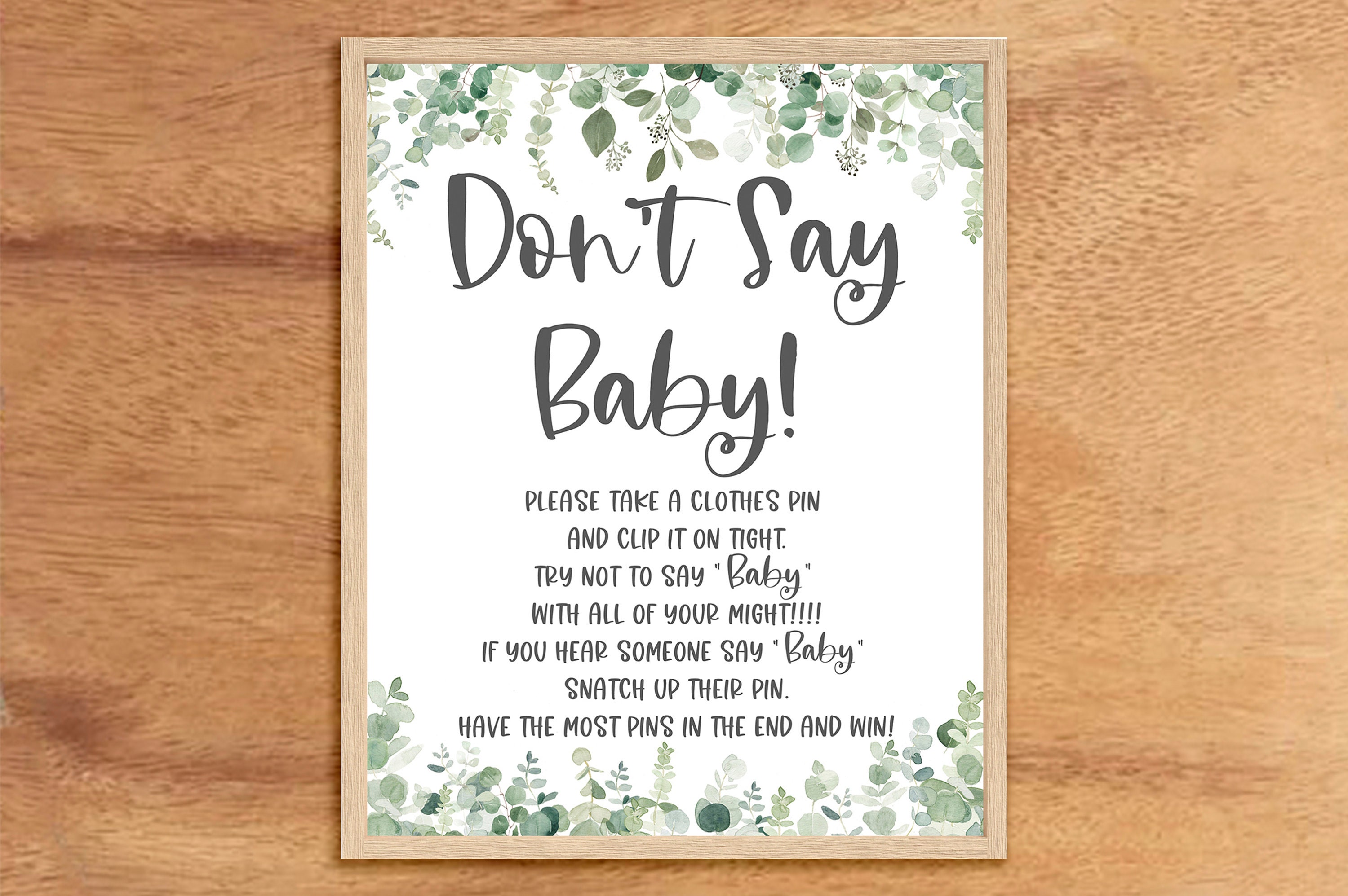 Don't Say Baby Dont Say Baby Game Baby Shower Games Etsy Australia