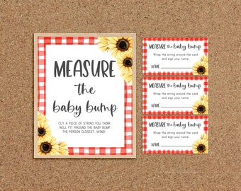 Jeu de mesure du ventre de maman Quelle est la taille du ventre de maman Jeu de taille du ventre de maman Jeux de baby shower barbecue de tournesol Jeux de baby shower barbecue de tournesol, S