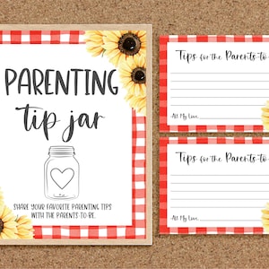 Consejos para los nuevos padres Consejos para que los padres sean tarjetas Deseos para que los padres sean BBQ Baby Shower Juegos girasol BabyQ Baby-Q Games, S