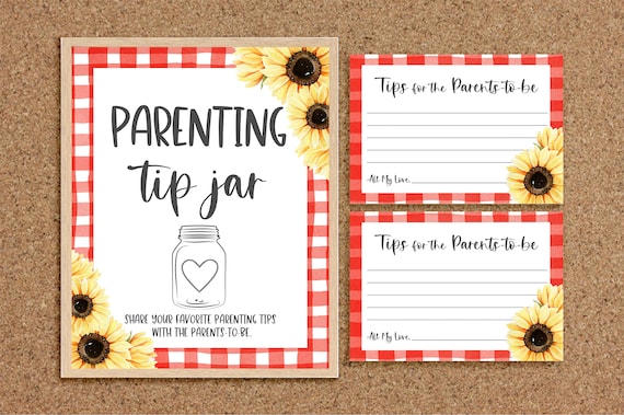 Advice for New Parents Advice for Parents to be cards Wishes for the Parents to be BBQ Baby Shower Games Sunflower BabyQ Baby-Q Games, S