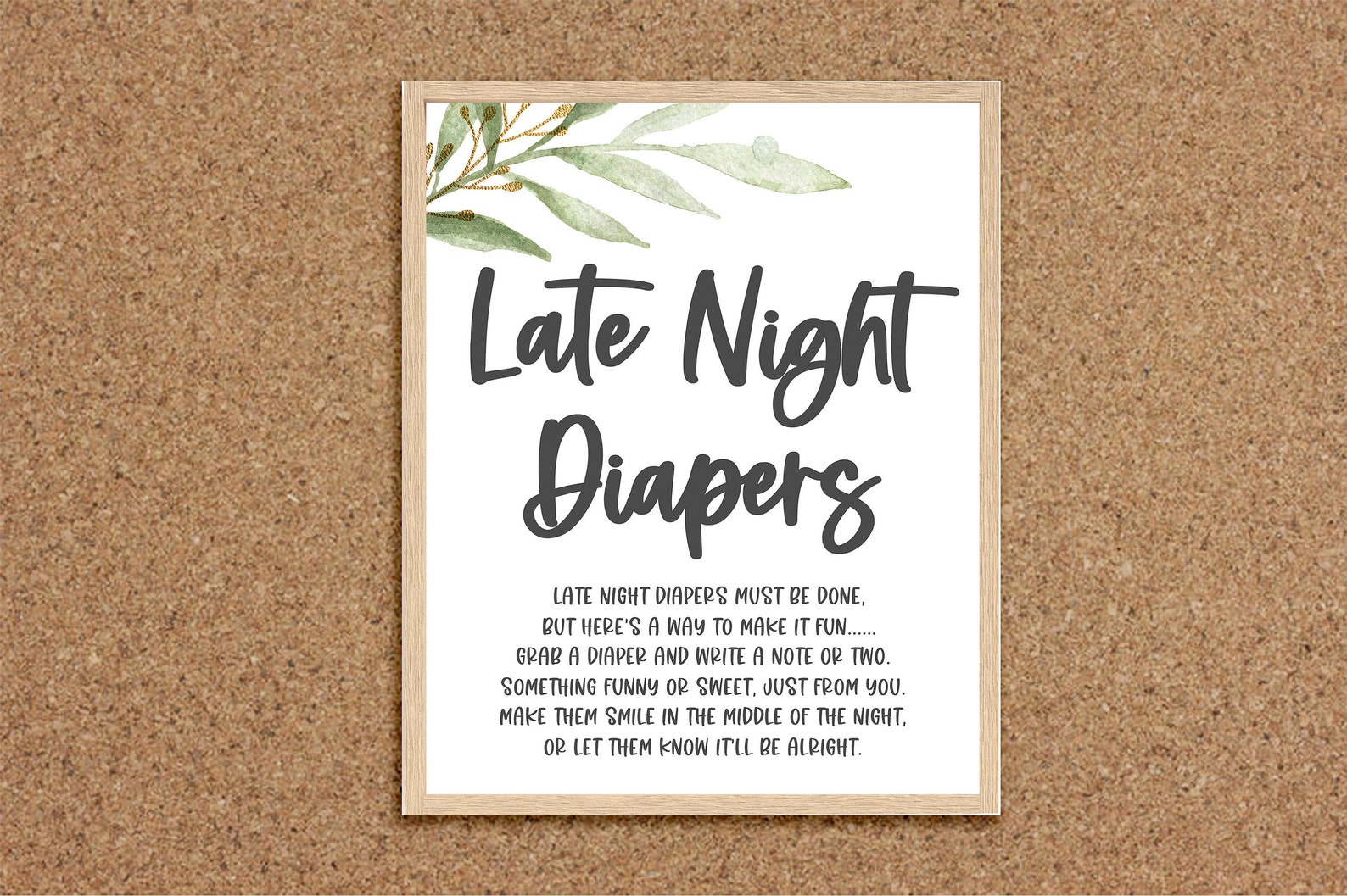 Late Night Diapers Late Night Diaper Sign Diaper Messages Etsy