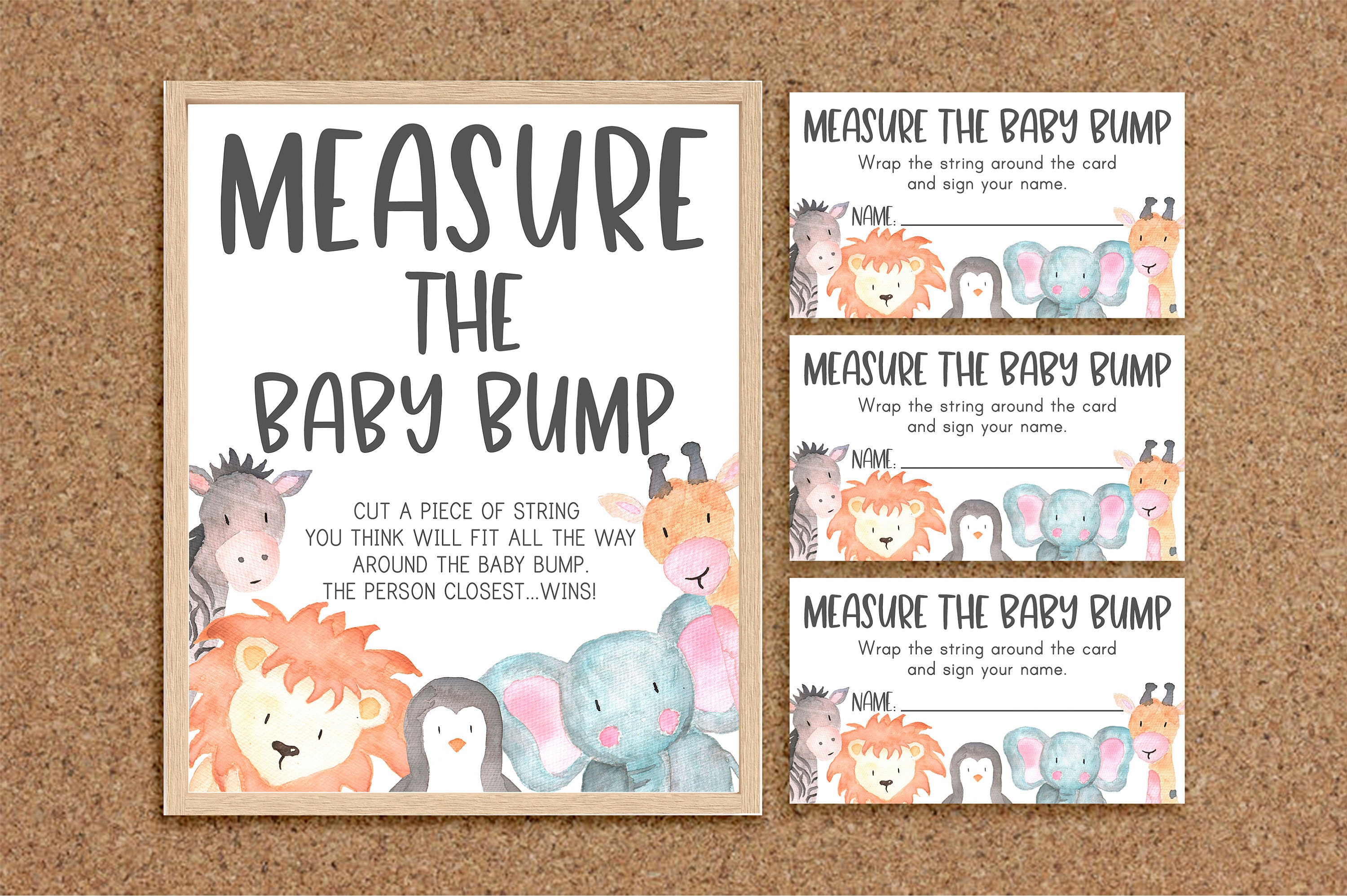 Printable Measure Mommys Tummy Baby Shower Game