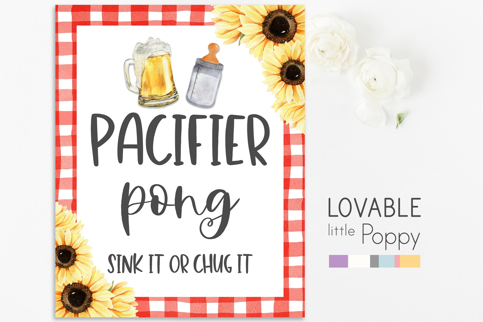 Pacifier Pong Sign Pacifier Pong Game A Baby is Brewing Beer Etsy