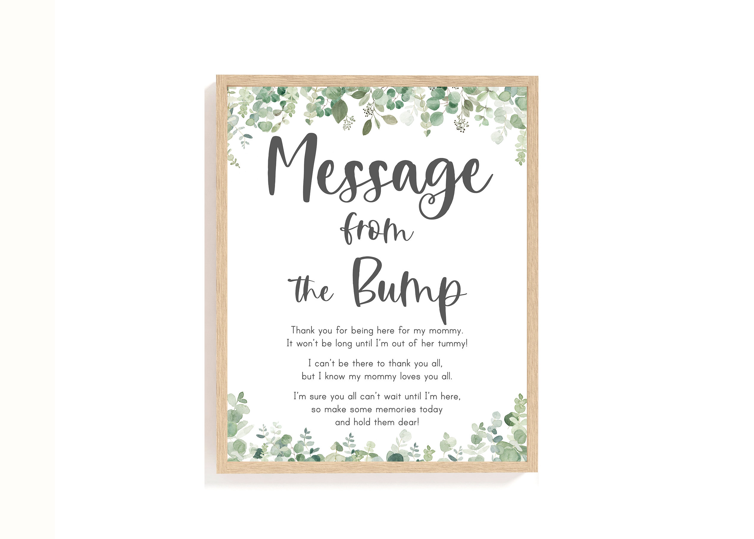 Message From the Baby Message From the Bump Baby Message Greenery Baby ...